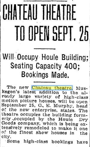 Sept 1919 Chateau Theatre, Muskegon